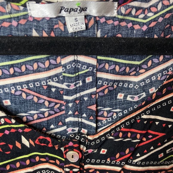 ❤️🔥5/20$ PAPAYA💫 Women’s Brown/Red Detailed Print Sleeve-less Button-Up Top - Picture 5 of 7